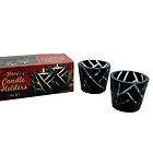 ON SALE 48 Glass Votive Candle Holders  Black & Clear Glass