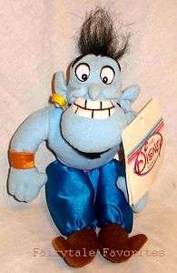 Disney GENIE 8 of Lamp Aladdin Movie Bean Bag Plush Blue Doll Retired 