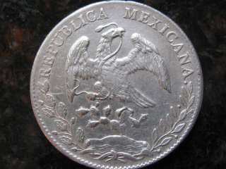 1888 Cn AM 8 Reales Rays Cap Culiacan Mint Silver Coin  