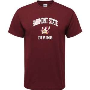  Fairmont State Fighting Falcons Maroon Diving Arch T Shirt 