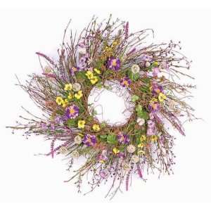   Artificial Silk Wild Flower Wreaths 18   Unlit
