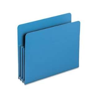   Drop Front File Pockets, Straight Tab, Poly, Letter, Blue, 4/Box