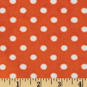  60 Wide Minky Polka Cuddle Orange Fabric By The Yard 