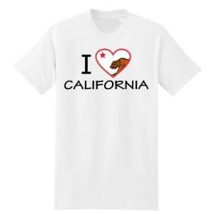  I Love (Heart) California Flag White T Shirt by BBG 