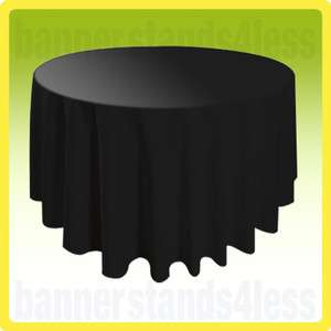 10 Pack of 120 Inch Round Table Cover Tablecloths   BLACK  