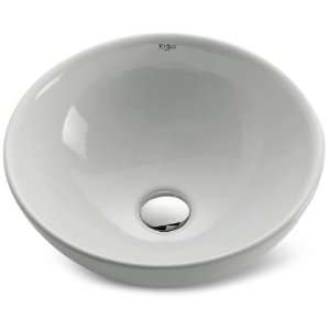 com Kraus KCV 141 ORB White Round Ceramic Sink with Pop Up Drain, Oil 