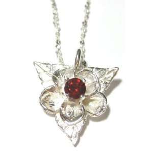   in sterling silver with 3mm Idaho Garnet Pendent on 18 inch chain
