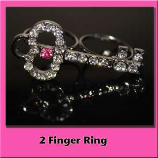 XL JUICY CUTE CRYSTAL DOUBLE 2 TWO FINGER KEY RING♡♡  