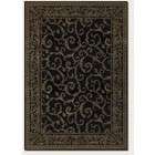 Couristan 92 x 126 Area Rug Traditional Scroll Pattern in Black