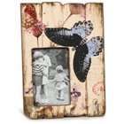   Black and Blue Butterfly Wood Frame Studded with Rhinestones