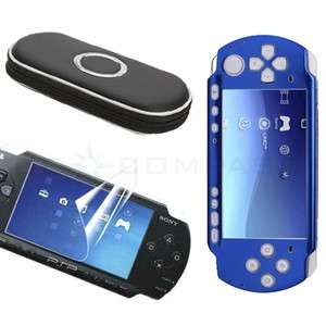 Blue Skin Case+ Black Bag+ Screen Protector For Sony PSP 3000  