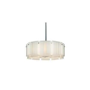   Light Ceiling Pendant in Polished Chrome with White wClear Edge glass
