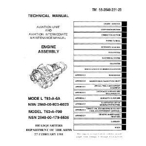   5A Aircraft Engine Maintenance Assembly Manual Allison T63 Books