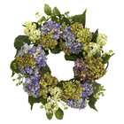 NearlyNatural 22 Hydrangea Wreath Purple/ Green