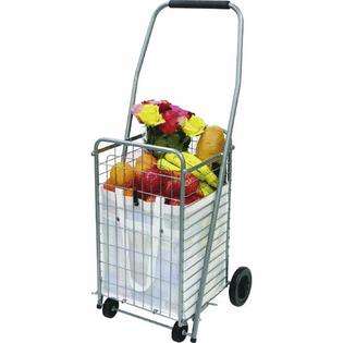 The Faucet Queens The Faucet Queens 39283 4 Wheel Silver Shopping Cart