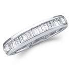   Baguette Diamond Wedding Band 10k White Gold Anniversary Ring (1/4 CT