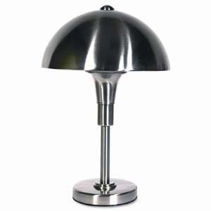   Lamp with Steel Shade, Brushed Steel, 19 1/2 High