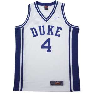  Nike Duke Blue Devils #4 White Replica Basketball Jersey 