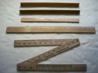 Collection of Wooden Rules/Scales w/ Folding Yardstick  