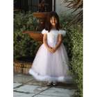 Angels Garment White Dress Size 3T Organza Marabou Trim Flower Girl