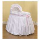 Baby Doll Pretty Ribbon Bassinet Liner/Skirt and Hood with Pink Ribbon 