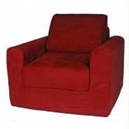Fun Furnishings Micro Suede Chair Sleeper, Red 