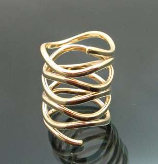   Inspired Very Unique Gold Plated GP Swirl Tangled Ring Size 7 NEW
