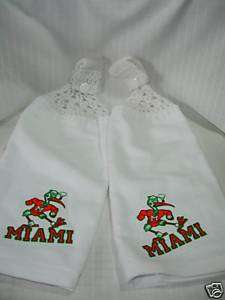 Miami Hurricanes Crochet Hand Fridge Golf Bar Towels  