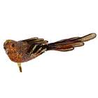   of 6 Elegant Copper Beaded Clip On Bird Figure Christmas Ornaments 8