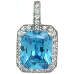   Topaz Color Pendant w/ Cubic Zirconia Stones, 9/16 in. (15mm) tall