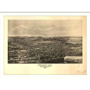 Historic Presque Isle, Maine, c. 1894 (L) Panoramic Map Poster Print 
