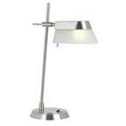 Cal Lighting Alisso Metal Desk Lamp with Glass Shade in Brushed Steel