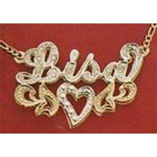 PERSONALIZED 14k GP Double Any Name Plate/Name NECKLACE/Name/a3 