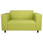 Stanza Leather Effect Small Sofa, Lime Green