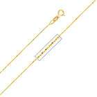 GoldenMine 14K Yellow Gold 0.6mm Cobra Chain Necklace with Spring Ring 