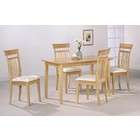   5pc Casual Contemporary Maple Finish Wood Dining Table & 4 Chairs Set