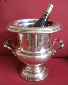   CRESCENT Silver Plate CHAMPAGNE/ICE BUCKET/ WINE COOLER Engraved 1969