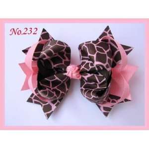  Boutique Double Ring Large Hair Bow   5.5   Giraffe 