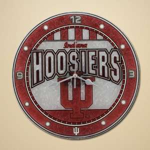  Indiana Hoosiers 12 Art Glass Wall Clock Sports 