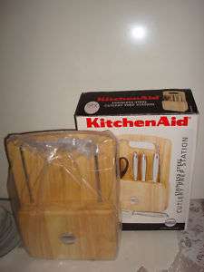 KitchenAid Wooden Block & Cutting Board No Knives NEW  