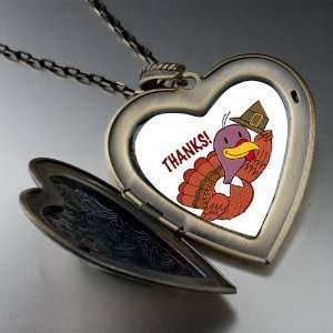  Turkey Giving Thanks Large Pendant Necklace Pugster 