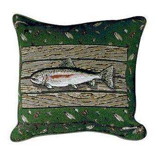   Fish Fishing Decorative Accent Throw Pillow 17 x 17 