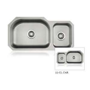  Lenova SS CL D6R Stainless 33x17 2 Bowl Undermount Kit 