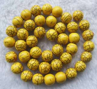 10mm Yellow Turquoise Round Beads 15.5inchs  