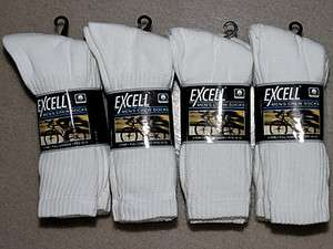 12 Pairs Mens Cotton White Crew Sport Socks   NEW  