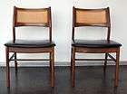 Pair Of DUX Side Chairs Rattan Back black Eames Knoll
