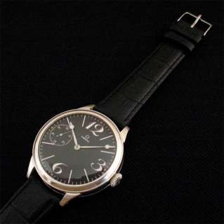 Rare Vintage 1916 Swiss Beautiful OMEGA Watch Black Dial Silver Plated 