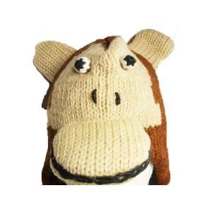 Monkey Hand Knit NP002 100% Wool Pilot Ski Animal Cap / Hat 
