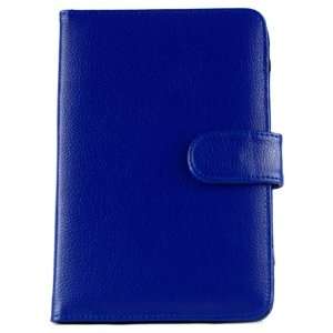   Kindle Fire Flip Open Book Blue Leather Folio Cover Case 