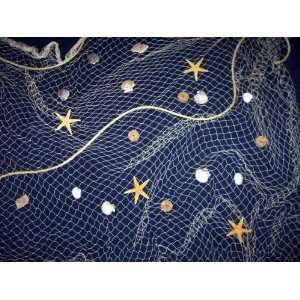  Decorative Fish Net w/ Shells, Corks & Starfish 20x10 